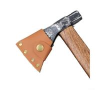 Funda de cuero para hacha de primera calidad con remaches reforzados para hachas de camping y hachas de batalla rusas, cubierta protectora marrón, 8 x 6,5 cm (estilo A)