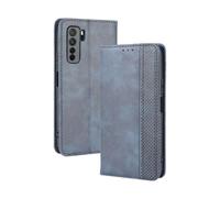 Funda de Cuero para Huawei Honor Nova 7 SE,Flip magnético Retro,Caso de teléfono de Cuero PU,Diseño de Billetera con 3 Ranuras para Tarjetas y 1 Clip de Dinero -Blue