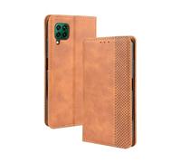 Funda de Cuero para Huawei Honor Nova 7i,Flip magnético Retro,Caso de teléfono de Cuero PU,Diseño de Billetera con 3 Ranuras para Tarjetas y 1 Clip de Dinero -Brown
