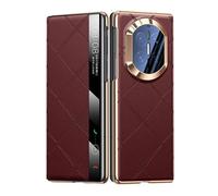 Funda De Cuero para Huawei Mate X7, con Ventana Inteligente, Tapa Abatible, Protección Integral, Resistente A Golpes, Funda De Lujo para Negocios.,Red