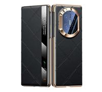 Funda De Cuero para Huawei Mate X7, con Ventana Inteligente, Tapa Abatible, Protección Integral, Resistente A Golpes, Funda De Lujo para Negocios.,Black
