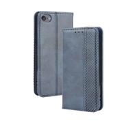 Funda de Cuero para iPod Touch 7,Flip magnético Retro,Caso de teléfono de Cuero PU,Diseño de Billetera con 3 Ranuras para Tarjetas y 1 Clip de Dinero -Blue