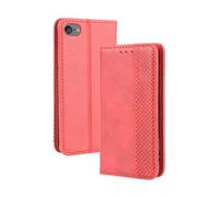 Funda de Cuero para iPod Touch 7,Flip magnético Retro,Caso de teléfono de Cuero PU,Diseño de Billetera con 3 Ranuras para Tarjetas y 1 Clip de Dinero -Red