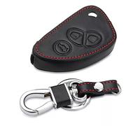 Funda de Cuero para Llave de Coche, Carcasa de Control Remoto automático, Llavero Fob, 3 Botones Aptos para Alfa Romeo 147 166 156 JTD TS GT