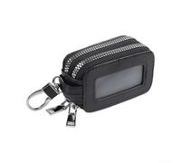 Funda de cuero para llave de coche con doble cremallera de 3.5 pulgadas | Construcción de cuero, cierre de doble cremallera, se adapta a la mayoría de llaves de coche estándar, 9 x 5 x 3,51 cm