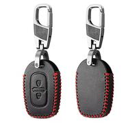 Funda de Cuero para Llave de Coche, Cubiertas de Mando a Distancia, Llavero de 2 Botones Apto para Dacia Sandero Stepway Logan Duster Apto para Renault Duster Dokker Logan Stepway Clio 5 SS2 TWingo