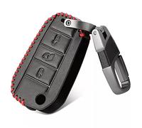 Funda de Cuero para Llave de Coche, Funda Protectora para Mando a Distancia, Llavero Compatible con Peugeot 3008 208 308 508 408 2008, 3 Botones