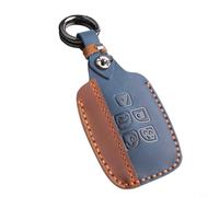 Funda de cuero para llaves de coche para llaves Jaguar XE, XF, XJ, F-Pace y F-Type - Protección completa, anticaídas, diseño de absorción de golpes con pre(azul)