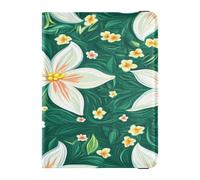 Funda de cuero para pasaporte, cartera impermeable, para mujeres y hombres, lindo libro de pasaporte, viajes, lirio de Pascua, feliz Pascua, lirio de Pascua, feliz Pascua, 1 tamaño, casual, Lirio de