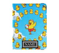 Funda de cuero para pasaporte de viaje familiar con nombre personalizado, seguro oculto para dinero y tarjetas para hombres, documentos de viaje, fiesta de pato en el cielo