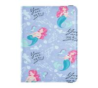 Funda de cuero para pasaporte, funda impermeable para pasaporte para mujeres y hombres, organizador de documentos, accesorios de viaje, esta sirena y este caballito de mar, Multi, 1 size, Casual