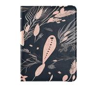 Funda de cuero para pasaporte, funda protectora impermeable para vacunas, para mujeres y niñas, organizador de documentos, accesorios, viajes, vintage, árboles, plantas y animales, peces dorados,