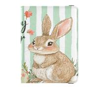 Funda de cuero para pasaporte, funda protectora ultrafina para vacunas, para mujeres y niñas, organizador de documentos, accesorios, viajes, día de Pascua, conejo, zanahorias, huevos de acuarela