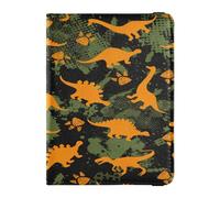Funda de cuero para pasaporte, funda ultrafina para tarjetas de vacunación, combo para mujeres, hombres, familia, lindo libro de pasaporte, artículos esenciales de viaje, lindo patrón de dinosaurios