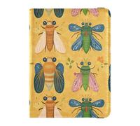 Funda de cuero para pasaporte, impermeable, para tarjetas de identificación, vacunas, billetera para viajes y vacaciones familiares, multicolor (Multicolor15), 1 size, Casual