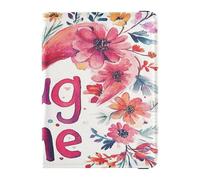 Funda de cuero para pasaporte, ligera, para tarjetas de vacunación, combo para organizar documentos de vacaciones familiares, accesorios, viajes, día de San Valentín, flores, amor, corazón, abrázame,