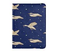 Funda de cuero para pasaporte, ligera, protectora para vacunas, para vacaciones familiares, bonito libro de pasaporte, artículos esenciales de viaje, patos salvajes están volando entre este cielo