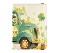 Funda de cuero para pasaporte, ultra delgada, para mujeres y hombres, lindo libro de pasaporte, viajes, camión de San Patricio, Camión de San Patricio, 1 size, Casual