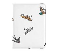 Funda de cuero para pasaporte, ultrafina, para vacaciones familiares, bonito libro de pasaporte, viajes, pájaros, animales voladores con plumas, Multi, 1 size, Casual