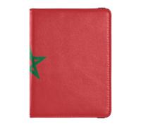 Funda de cuero para pasaporte y tarjeta de vacunación, organizador de documentos de viaje, funda protectora para pasaporte, funda tipo cartera para mujeres y hombres, impermeable, Morocco Flag, 1 size