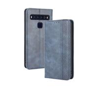 Funda de Cuero para TCL 10L,Flip magnético Retro,Caso de teléfono de Cuero PU,Diseño de Billetera con 3 Ranuras para Tarjetas y 1 Clip de Dinero -Blue