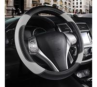 Funda de Cuero para Volante de automóvil, Antideslizante, Protector de Cuero de Microfibra Transpirable, Ajuste Universal para la mayoría de los automóviles (Gris)