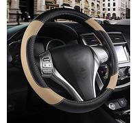 Funda de Cuero para Volante de Coche, Antideslizante, Protector de Volante de Coche, Piel de Microfibra Transpirable, Ajuste Universal para la mayoría de los automóviles (Beige)