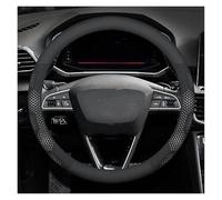 Funda de Cuero para Volante de Coche para Seat León Ibiza FR 2 Ateca Arona Exeo Arosa Tarraco MII (Blanco)