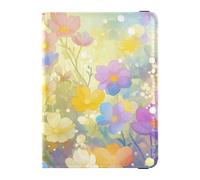 Funda de cuero personalizable con diseño de flores coloridas para pasaporte, cartera para pasaporte, cartera para pasaporte, libro de pasaporte, ultrafino, colorful flower, 1 size