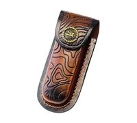 Funda de cuero plegable para cuchillos, costuras reforzadas, resistente al desgaste, funda protectora para cortador de engranajes, bolsa de almacenamiento con clip para cinturón