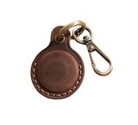 Funda de Cuero Premium para Apple AirTag coffee