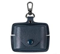 Funda de cuero premium para auriculares Sony WF-1000XM6 - Carcasa protectora que absorbe los golpes con clip - Bolsa de transporte compacta de viaje 10 x 6 x 3 cm (azul oscuro)