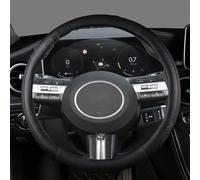 Funda De Cuero PU para Volante Coche, Accesorios Protección Interior para Hyundai para Tucson 2022-2024(Negro)