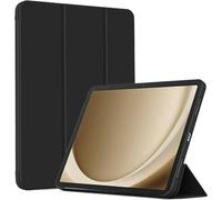 Funda de Cuero PU Triple con Soporte y Tapa Adecuada for Samsung Galaxy Tab A11 Plus de 11 Pulgadas 2025, Carcasa Trasera de Silicona Suave, Funda Inteligente(Black)