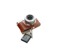 Funda de Cuero Real Hecha a Mano del Bolso de la Caja de la cámara para Panasonic GF10 Color rufo
