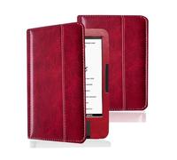 Funda de Cuero Tipo Folio Compatible con Boox Bering 5/4/3/2/1 el Lector de Libros Digitales, Funda Protectora con Funda magnética(Burgundy)