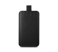 Funda de cuero universal para tel. 16,0x8,9x1,2cm, negro
