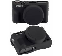 Funda de cuerpo suave para Canon G7X Mark III, funda protectora de silicona con cubierta de lente móvil para Canon Powershot G7X Mark III, G7X Mark III funda protectora (negro)