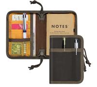 Funda de diario para notas de campo y Moleskine Cahier de 3.5 x 5.5 pulgadas, resistente al agua, con cremallera YKK y soporte para bolígrafo, funda para cuaderno de bocetos para uso diario (marrón)