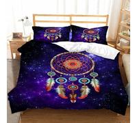 Funda de Edredón 240x260 cm Atrapasueños Estrella Niño Niña Chico 3 Piezas Juego de Cama Microfibra Galaxies Fundas Nordicas con 2 Fundas de Almohada