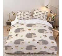 Funda de Edredón 240x260 cm Erizo Niño Niña Chico 3 Piezas Juego de Cama Microfibra Serie de Animales Fundas Nordicas con 2 Fundas de Almohada