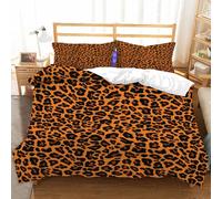 Funda de Edredón 240x260 cm Estampado de Leopardo Niño Niña Chico 3 Piezas Juego de Cama Microfibra Amor Romance Fundas Nordicas con 2 Fundas de Almohada