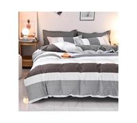 Funda de edredón 3Pcs Modern Geometric Duvet Cover Set Modern Classic Stripe Double Sided Pattern Bedding Set for All Seasons Juego de Cama(EU Double-200x200cm)