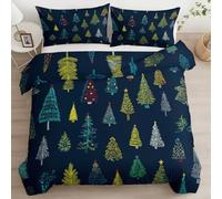 Funda de edredón Animados Árboles Navidad Estrellas Cuentos Hadas Juego de Ropa de Cama Cama 90-150 x 220 cm, Microfibra Suave Transpirable Reversible, Hipoalergénica para niños y Adolescentes