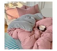 Funda de Edredón de Algodón Juego de Cama algodón, 4 Uds. con sábana Lisa, Funda nórdica, Fundas Almohada, Sábana Individual for Parejas, tamaño King Queen, Doble(Pale Mauve-Gray,King Size 4pcs)