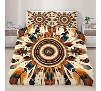 Funda de edredón de Arte MandalaConjunto de Fundas de Plumas de Estilo étnico con Fundas de Almohada Ropa de Cama para la decoración del Dormitorio 200x220cm