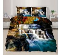 Funda de edredón Dream Rainbow Rainbow Landscape Conjunto de Fundas de Cascada con Fundas de Almohada Ropa de Cama para la decoración del Dormitorio 135x200cm