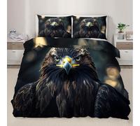 Funda de edredón Eagle Set de Ropa de Cama Retrato Eagle Conjunto de Fundas de edredón con Fundas de Almohada Funda de edredón de Aves y sábanas para la decoración del Dormitorio 200x200cm