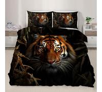 Funda de edredón Fierce Animal Tiger Set de Fundas de edredón tamaño Queen Animal Tiger con Fundas de Almohada Ropa de Cama para Decorar el Dormitorio 220x240cm