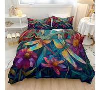 Funda de edredón Reversible para Cama 135 230 x 220 cm, Azul Suave Microfibra 3 Piezas Compuesto, Lindo Arrecife De Coral Animales Delfines Patron Cuidado fácil Juegos de Cama - 2 Funda de Almohada